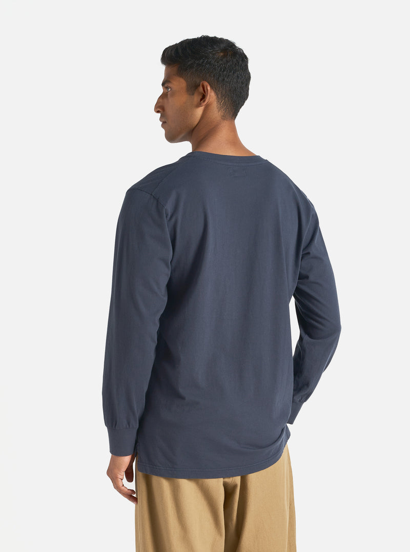 Universal Works L/S Tee in Navy Organic Jersey