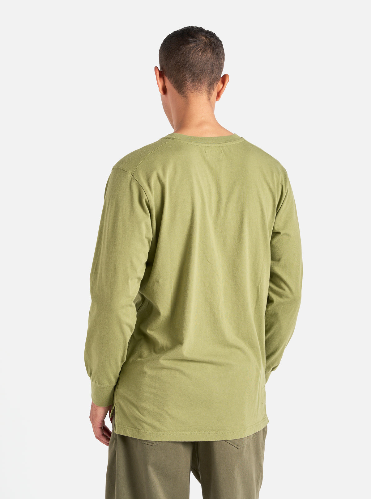 Universal Works L/S Tee in Olive Organic Jersey