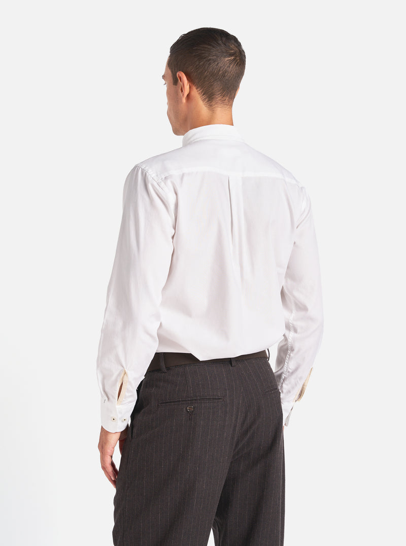 Universal Works Daybrook Shirt in White Organic Oxford