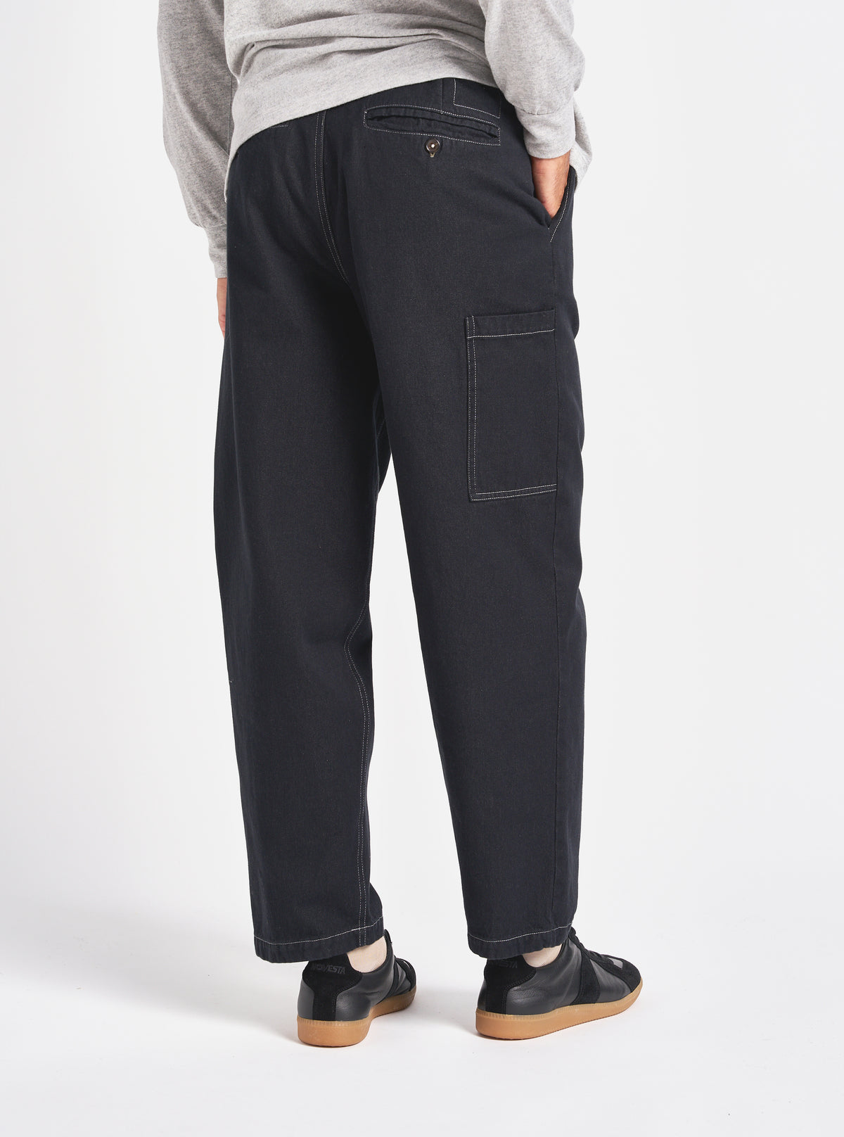 Universal Works Coverall Pant in Black Cali Denim