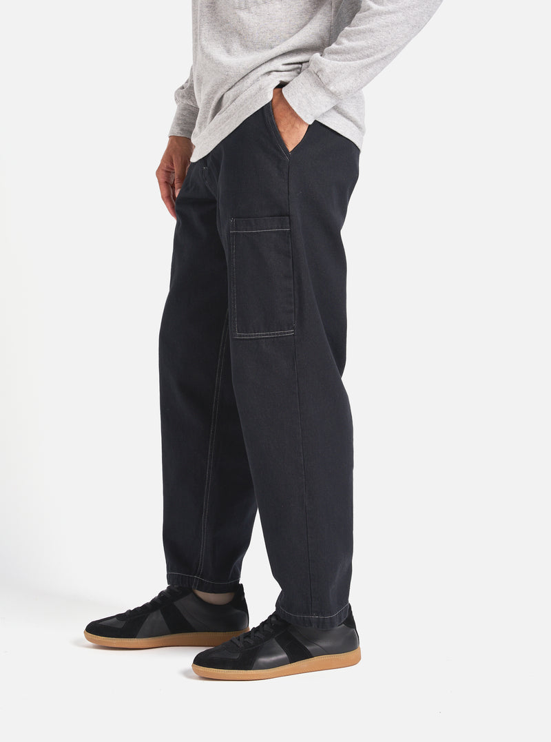 Universal Works Coverall Pant in Black Cali Denim