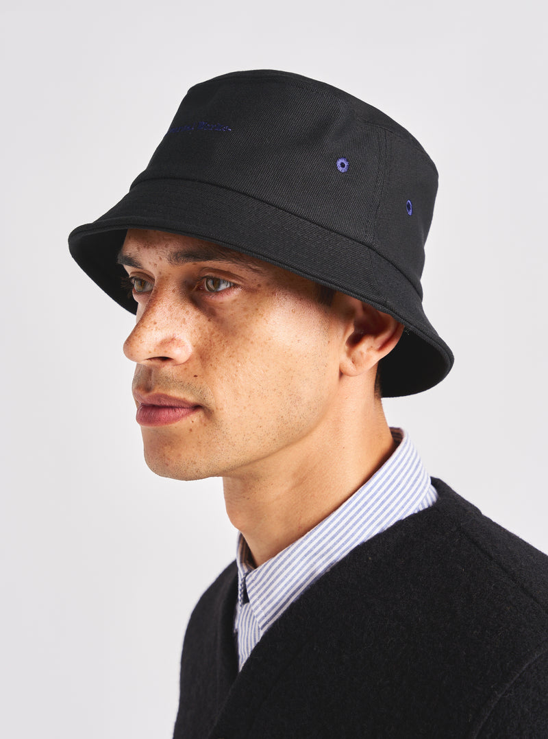 Universal Works Lewis Hat in Black Canvas