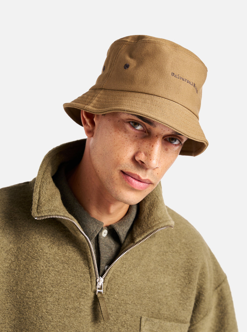 Universal Works Lewis Hat in Khaki Canvas