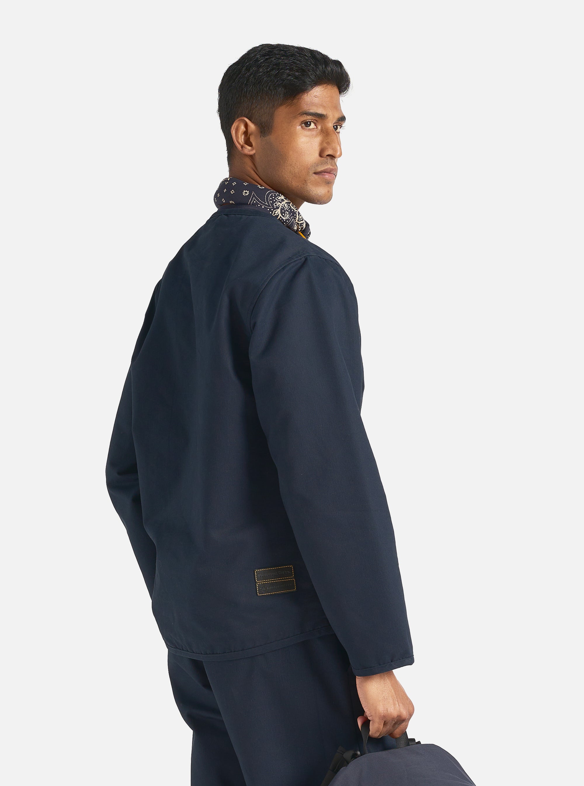 master-piece x Universal Works Parachute Liner Jacket in Navy Brushed Polytech