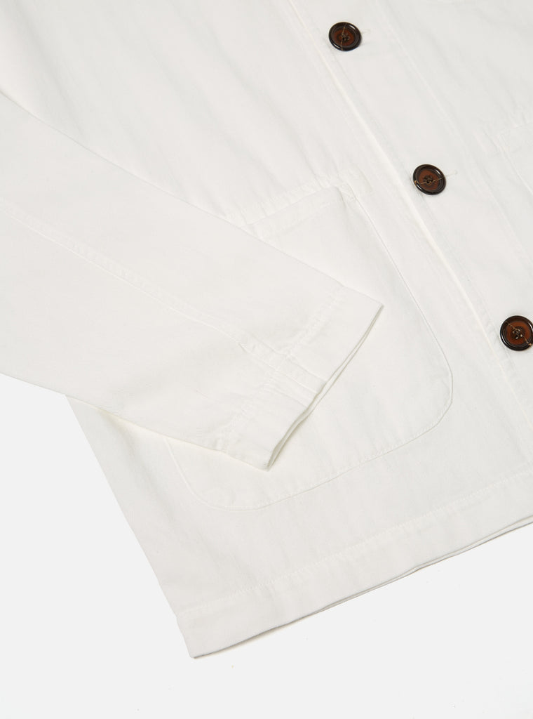 Universal Works Field Jacket in Ecru Italian Herringbone Cotton