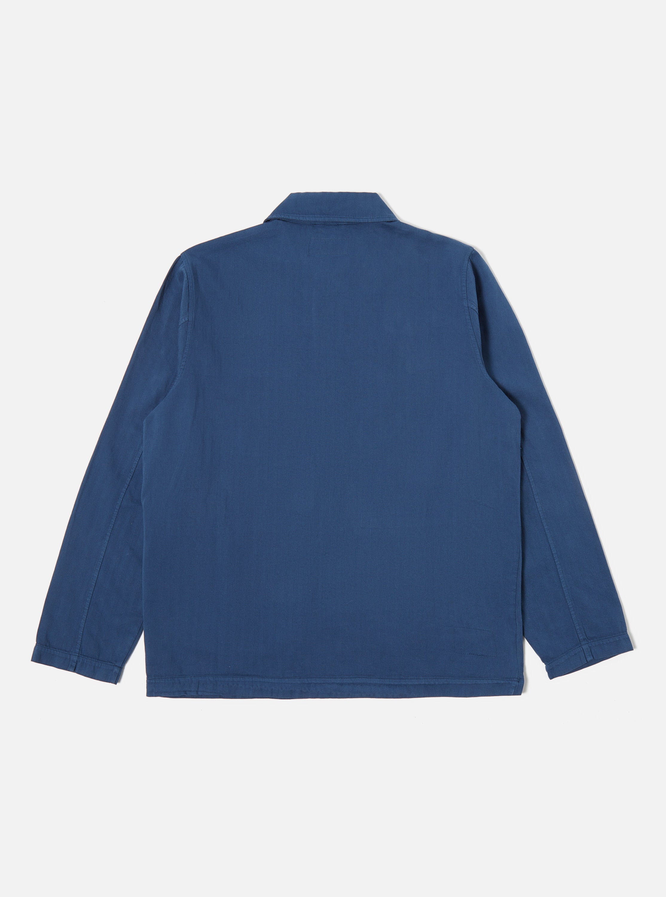 Universal Works Field Jacket in Washed Navy Italian Herringbone Cotton