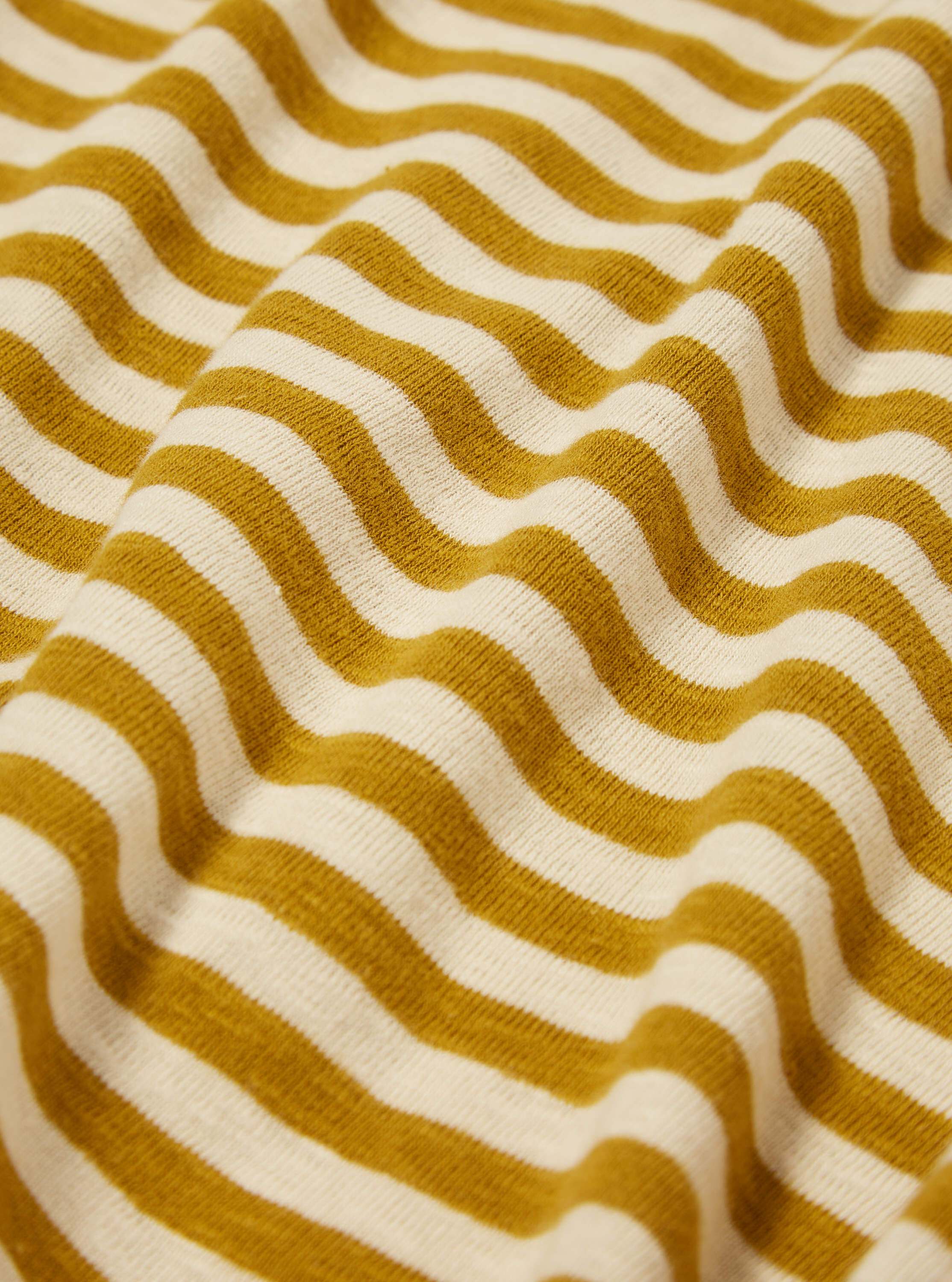 Universal Works Mixed Tee in Ecru/Mustard Dead Stock Jersey