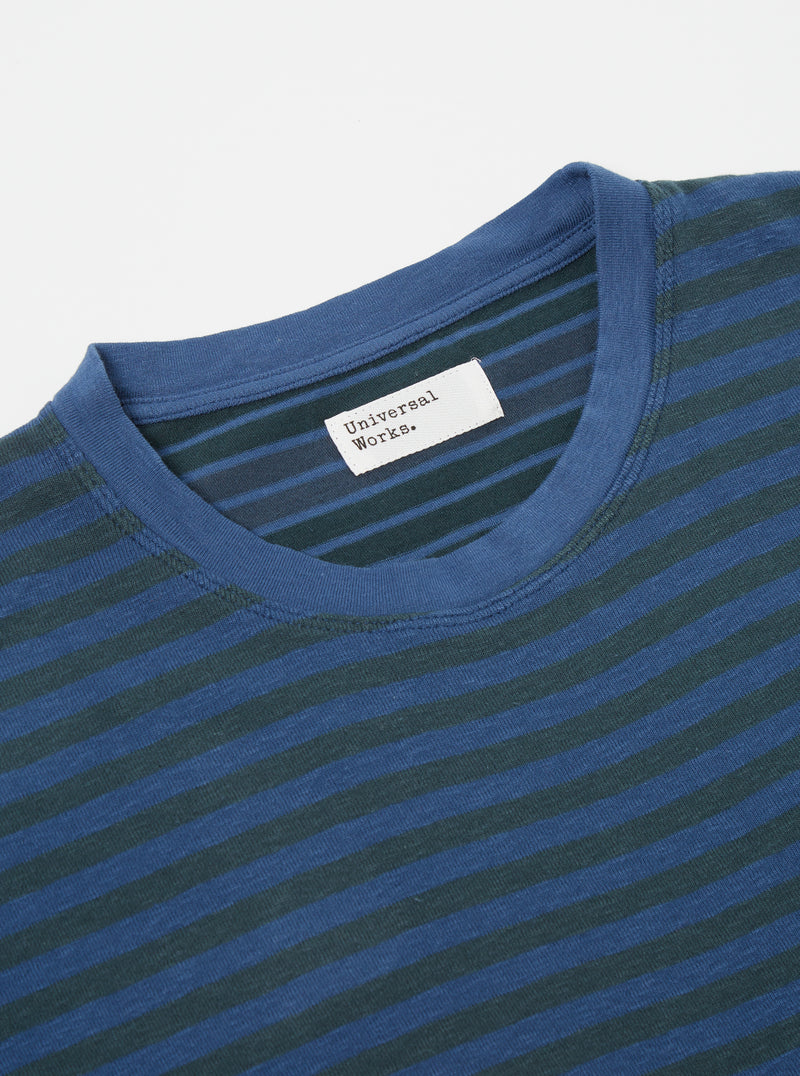 Universal Works Mixed Tee in Navy O/D Dead Stock Jersey