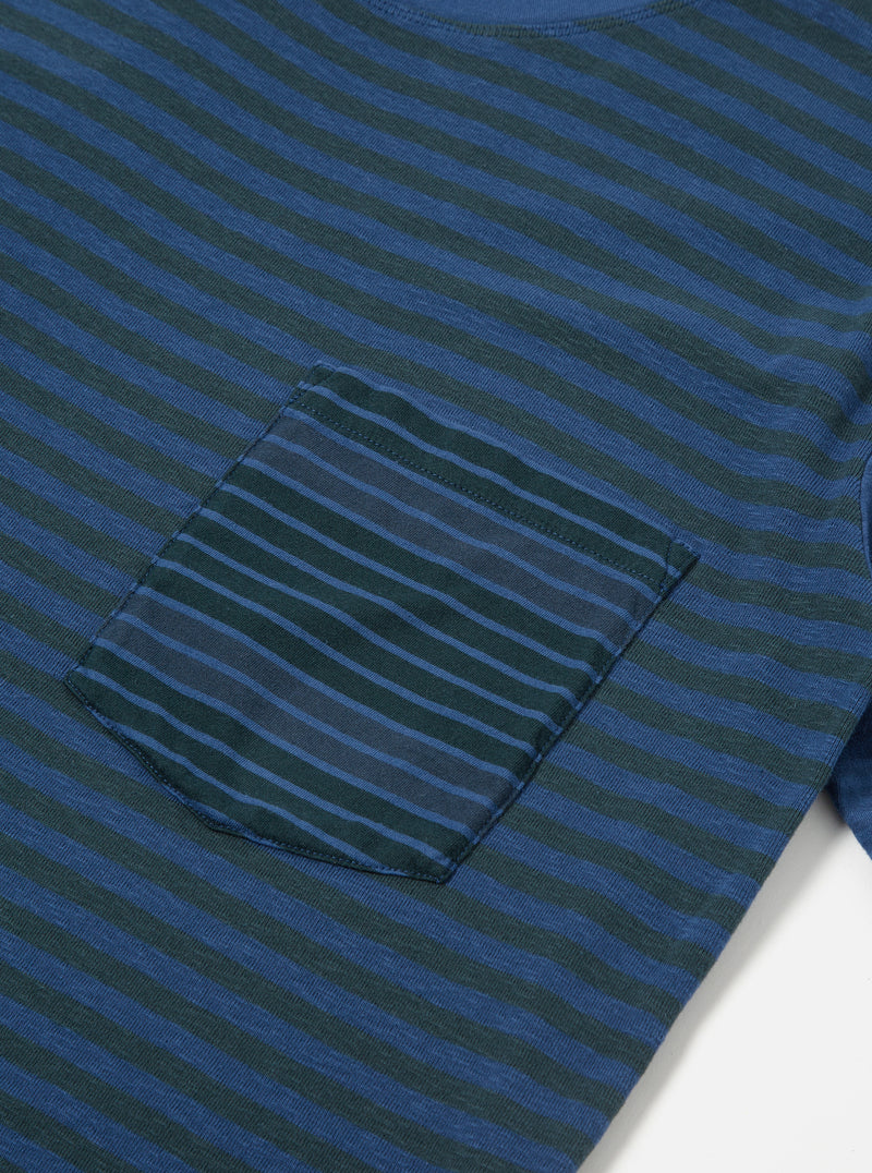 Universal Works Mixed Tee in Navy O/D Dead Stock Jersey
