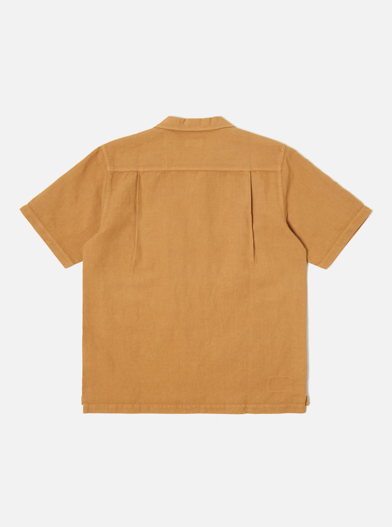 Universal Works Camp Shirt in Bronze Hemp Cotton Shirting