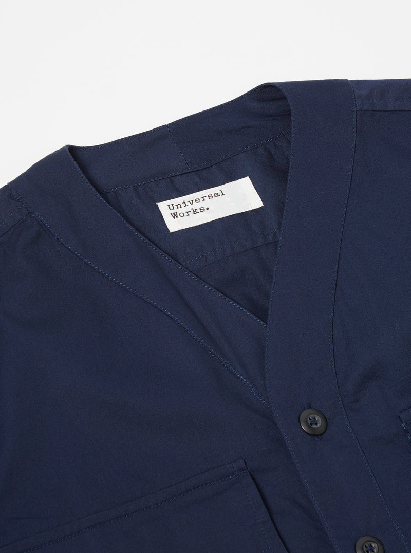 Universal Works Parachute Shirt in Navy Fine Twill