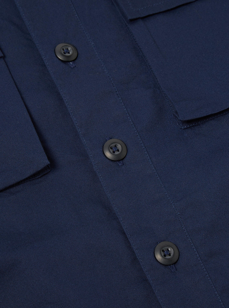 Universal Works Parachute Shirt in Navy Fine Twill