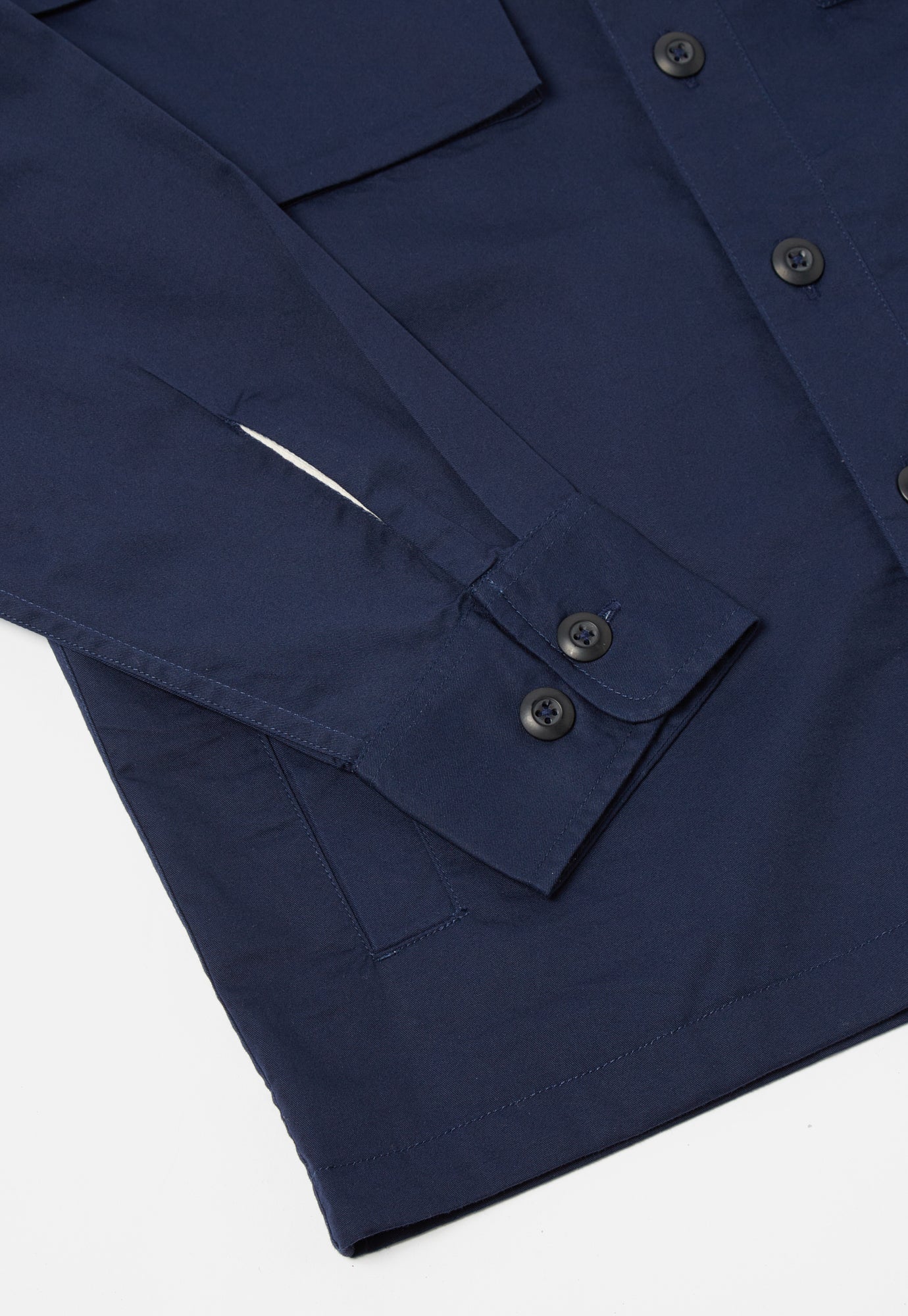 Universal Works Parachute Shirt in Navy Fine Twill