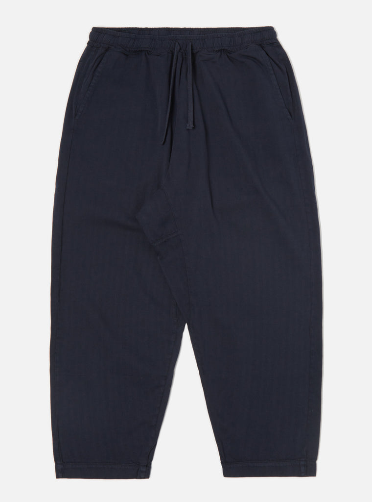 Universal Works Braga Pant II in Navy Italian Herringbone Cotton