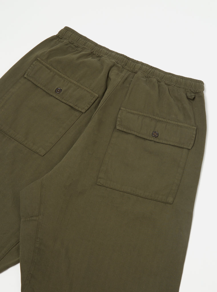 Universal Works Braga Pant II in Olive Italian Herringbone Cotton