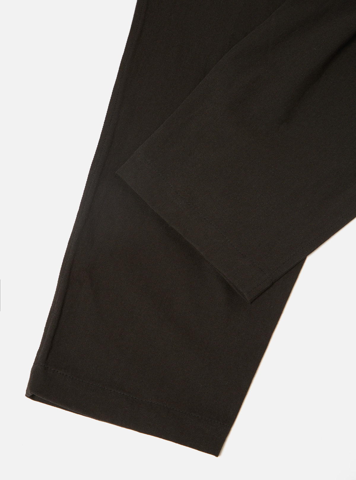 Universal Works Pleated Track Pant in Black Winter Twill