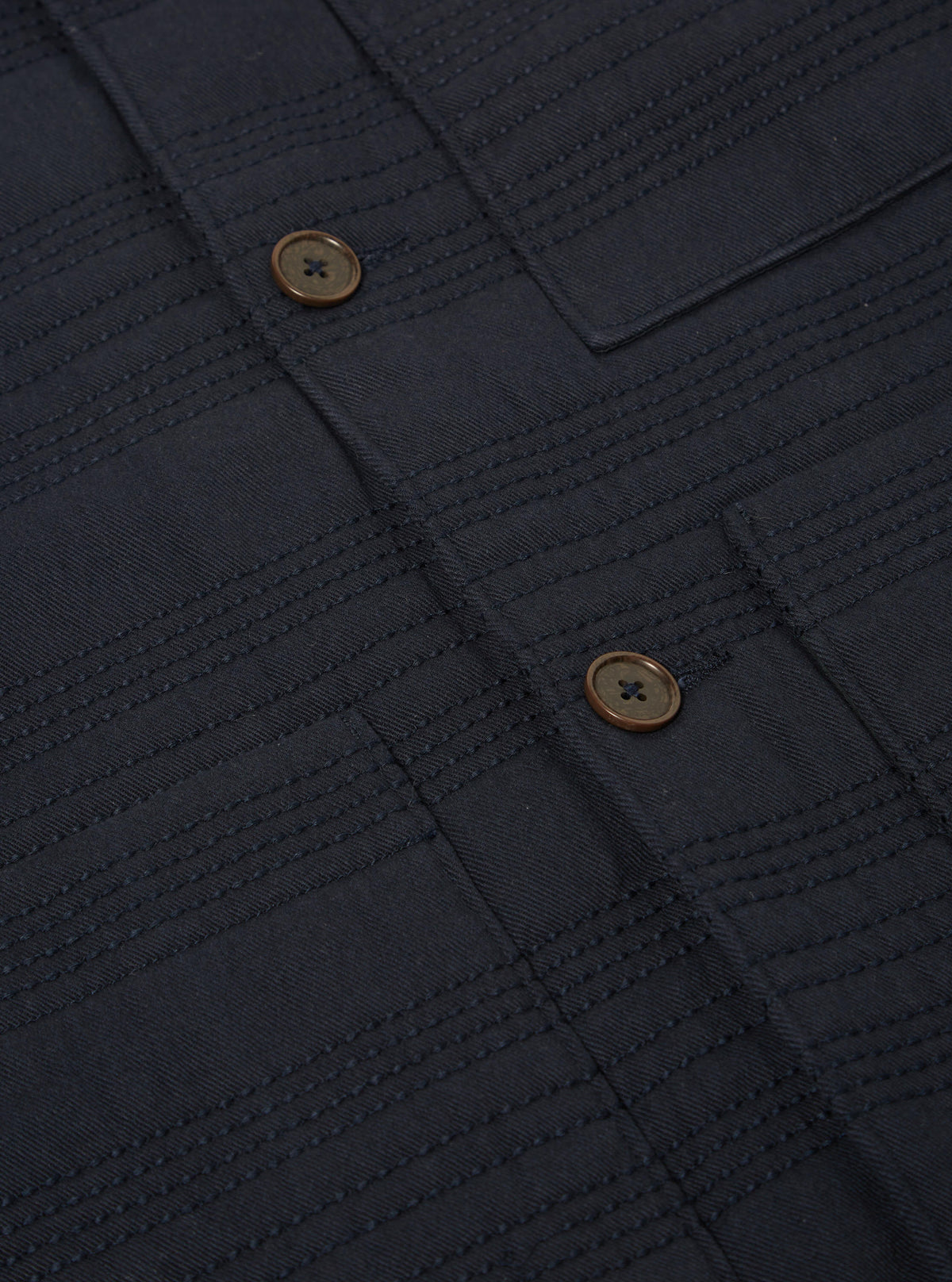 Universal Works Quilt Simple Bakers Jacket in Navy Winter Twill