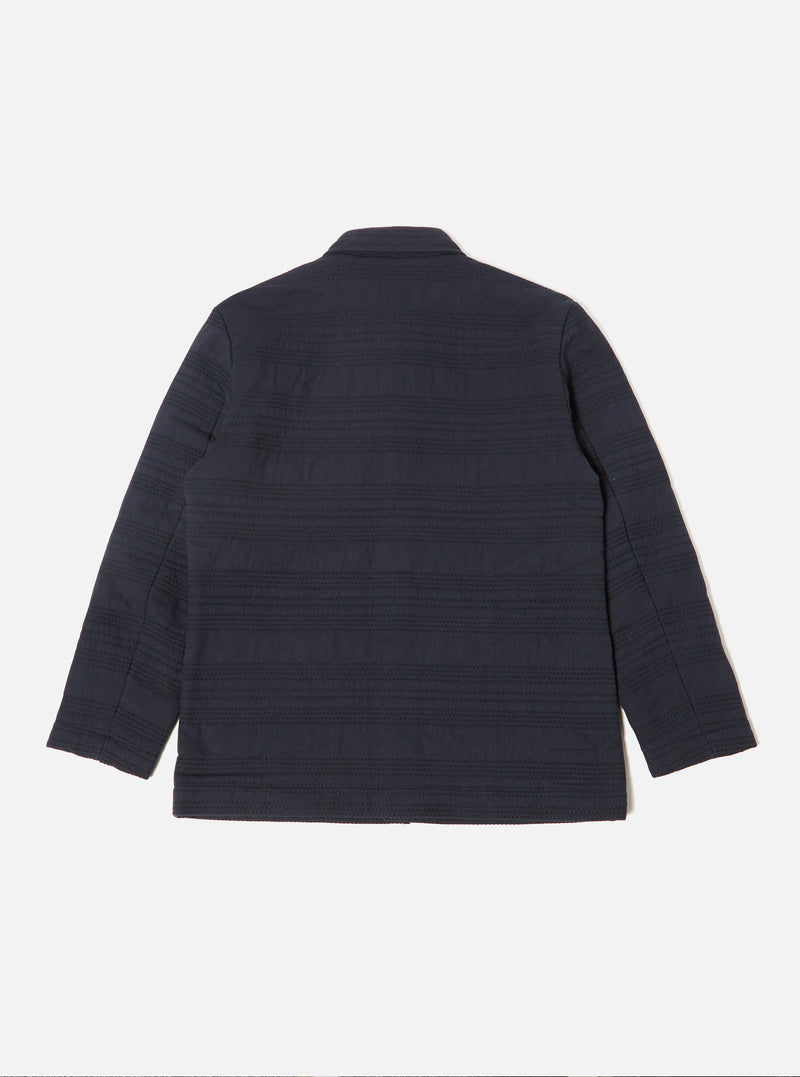 Universal Works Quilt Simple Bakers Jacket in Navy Winter Twill