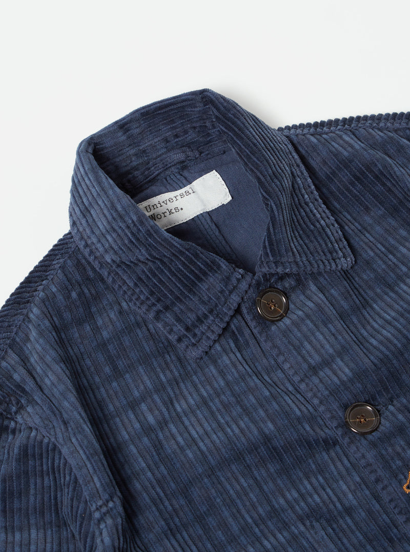 Universal Works Bakers Chore Jacket in Navy Houndstooth Cord
