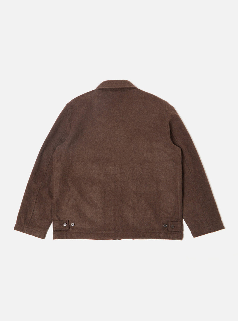 Universal Works Gower Jacket in Brown Melange Melton