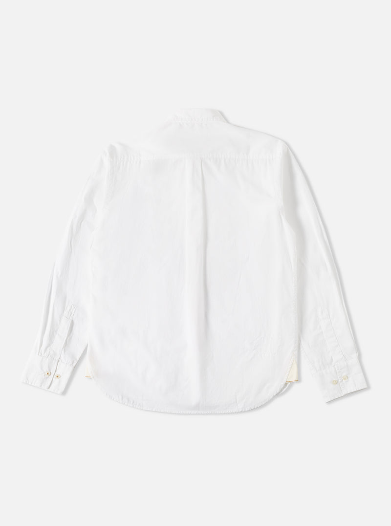 Universal Works Frill Shirt in White Poplin