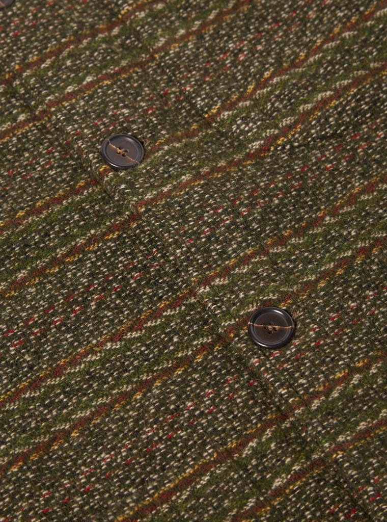 Universal Works Field Jacket in Olive Rug Stripe