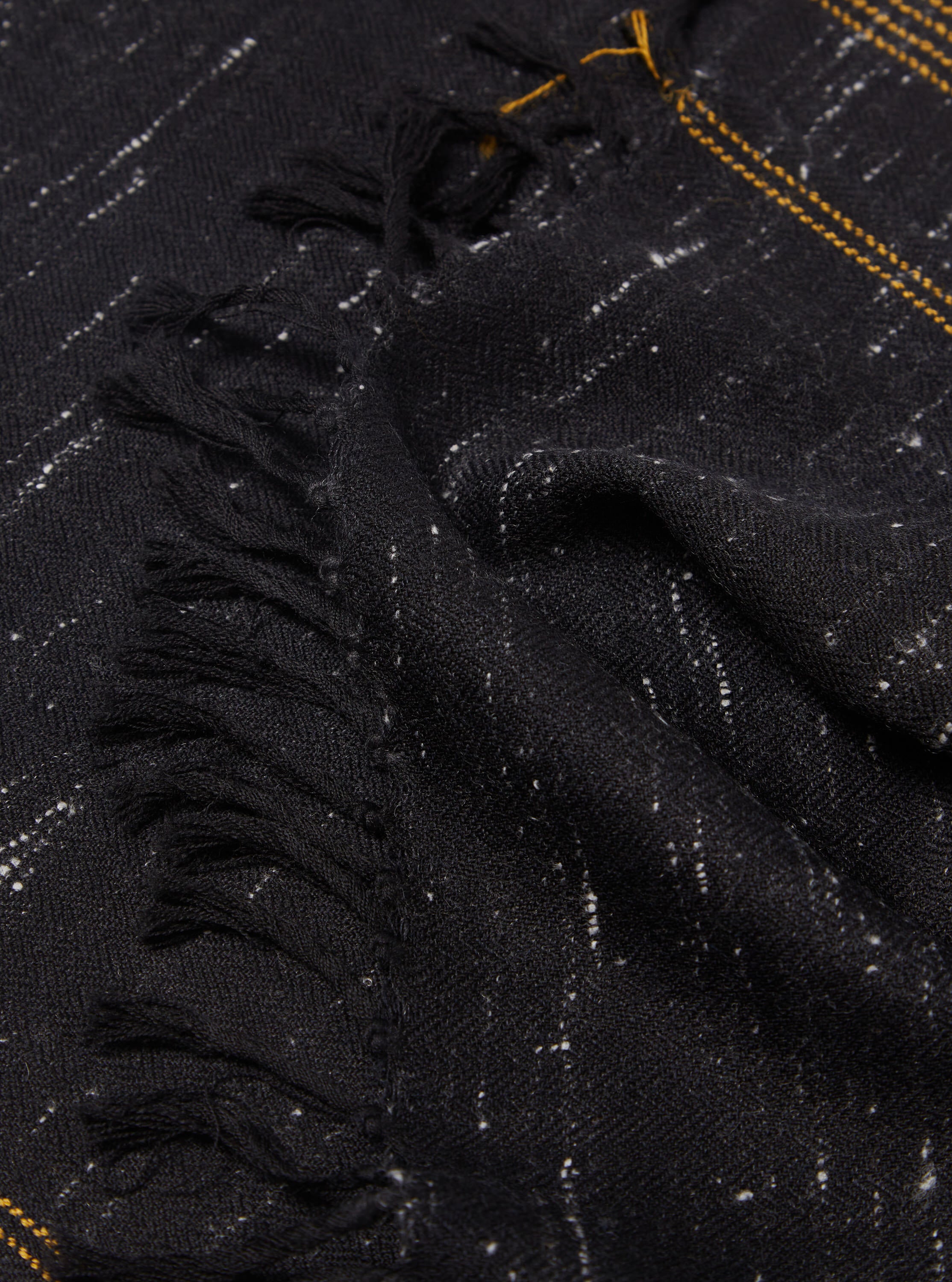 Universal Works Yak Scarf in Charcoal/Gold Yak Wool
