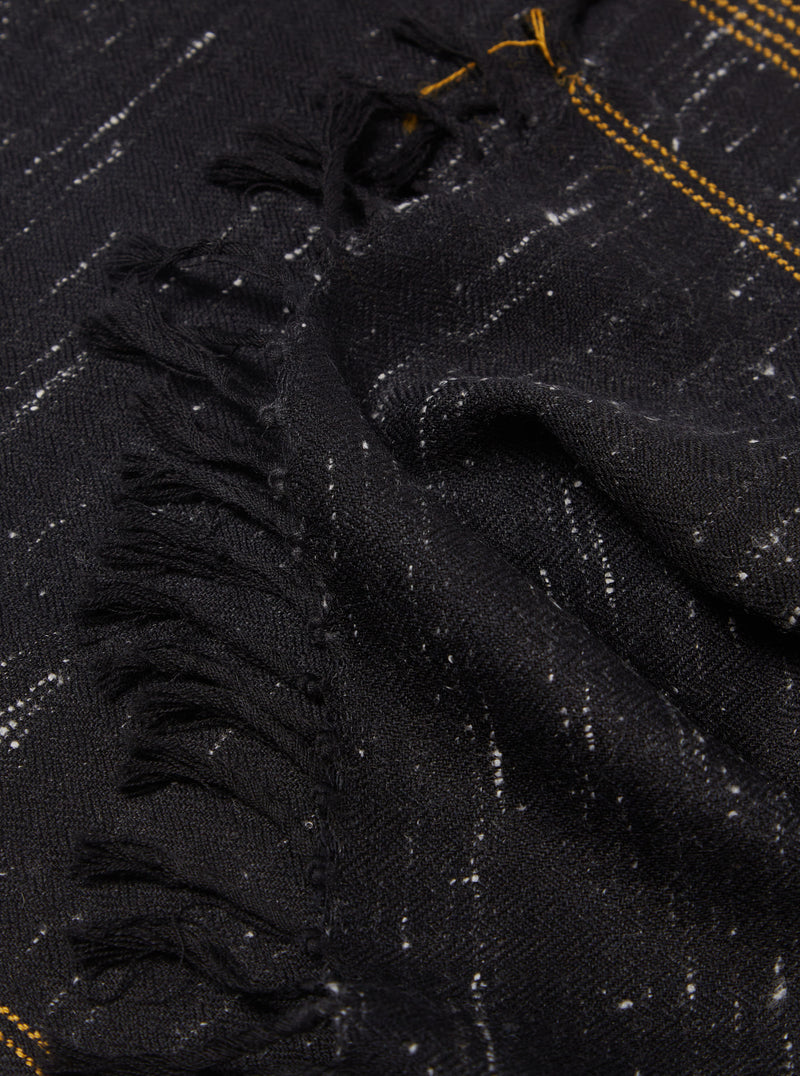 Universal Works Yak Scarf in Charcoal/Gold Yak Wool