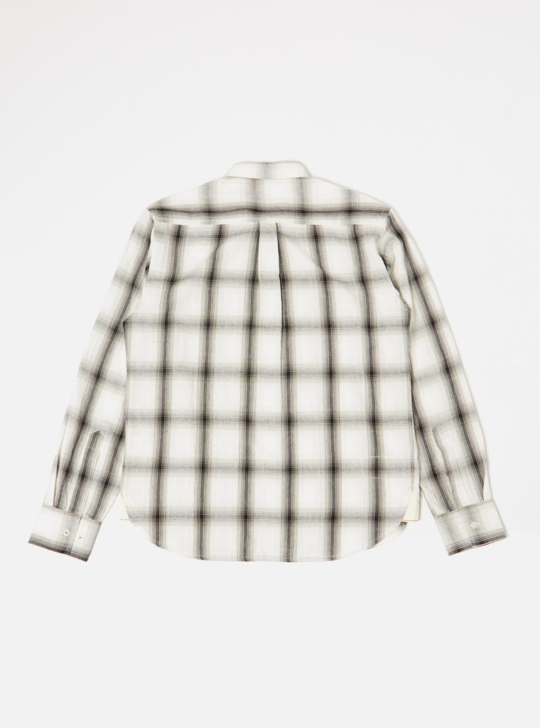 Universal Works Frill Shirt in Ecru Shadow Check