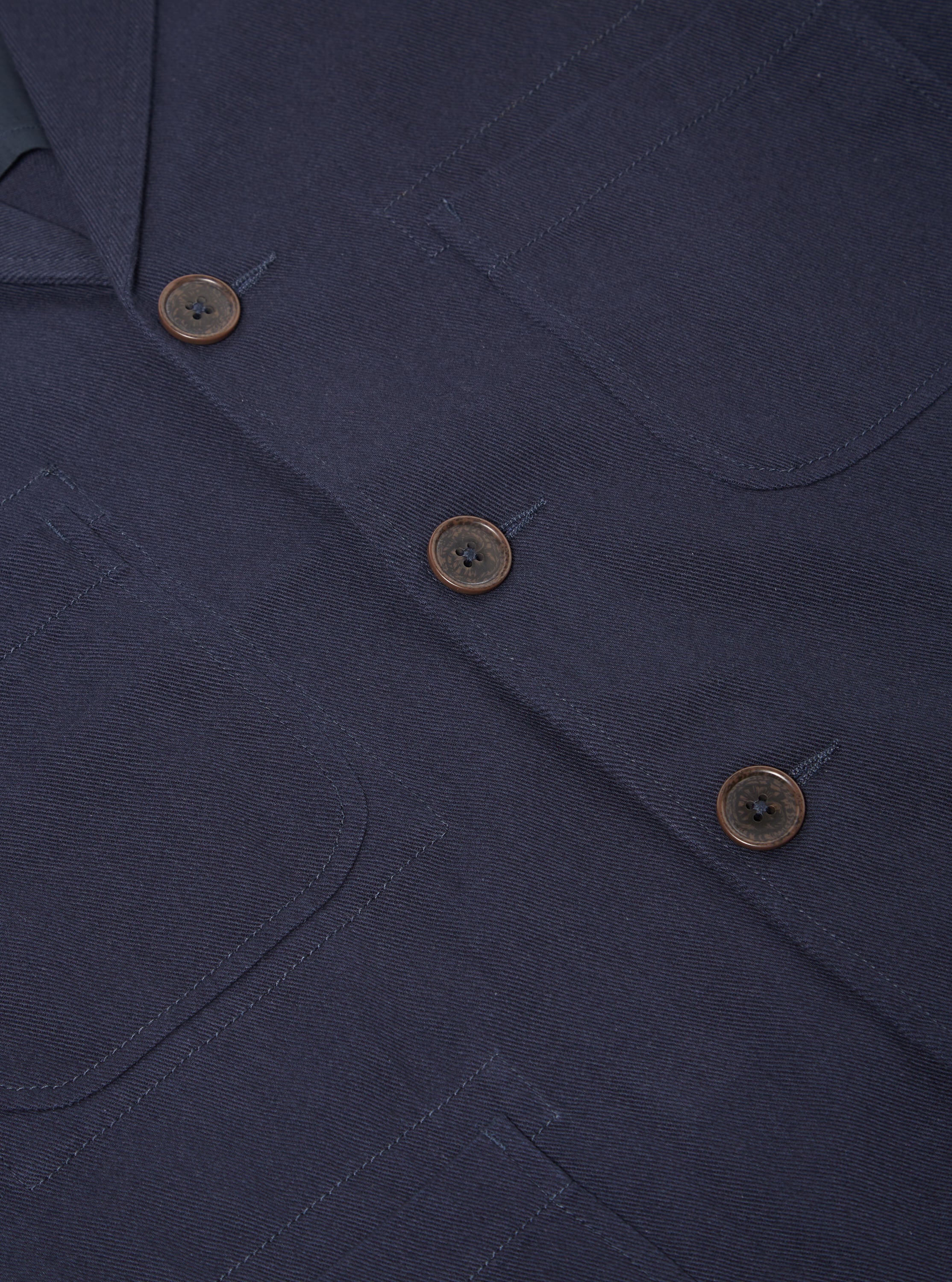 Universal Works Five Pocket Jacket in Navy Winter Twill