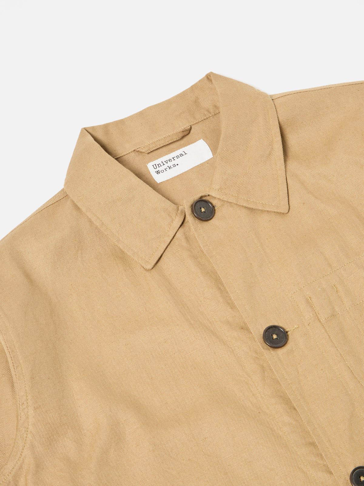 Universal Works Field Jacket in Sand Linen Cotton Suiting