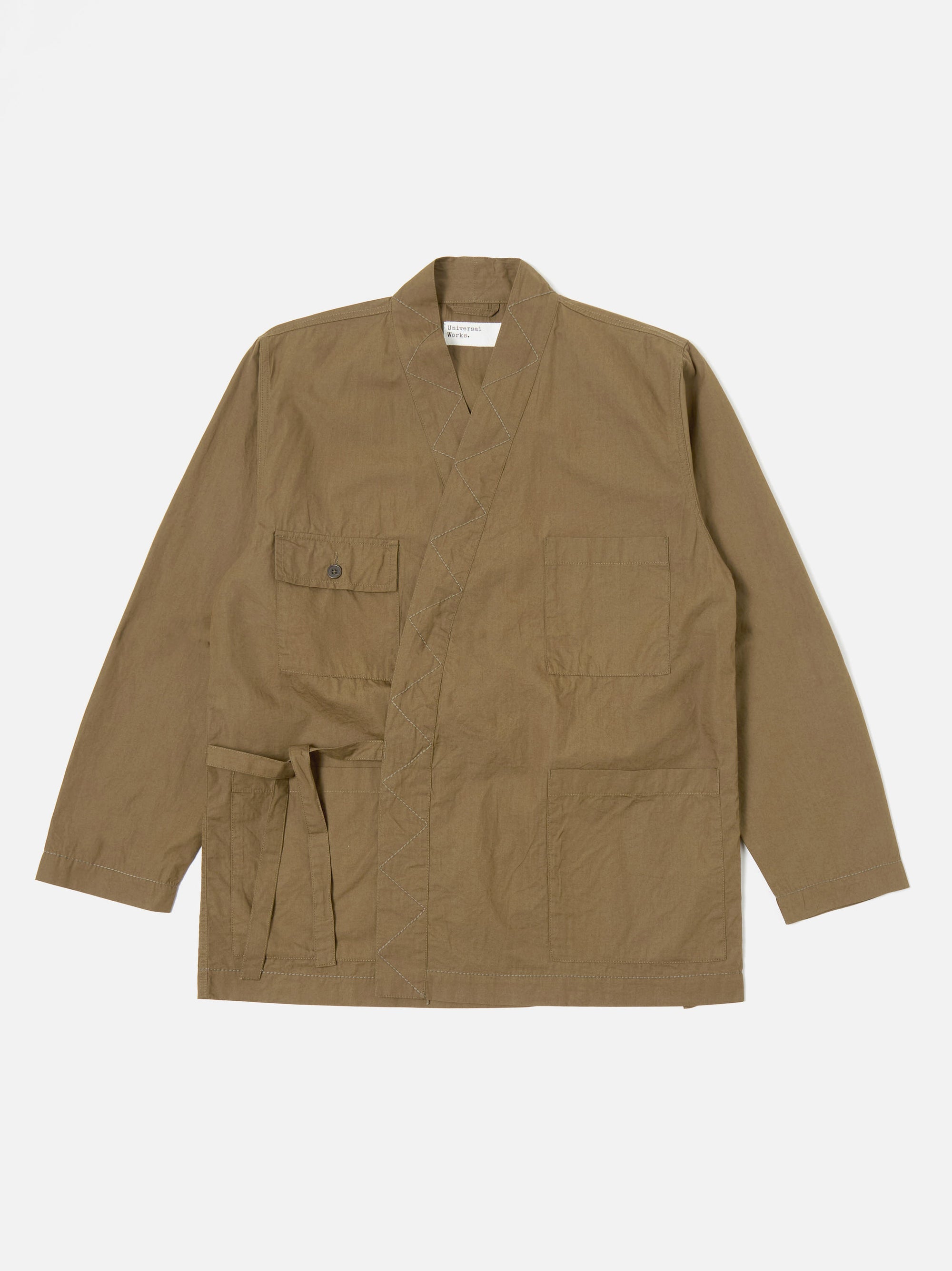 Universal Works Osaka Work Jacket in Khaki Broad Cloth