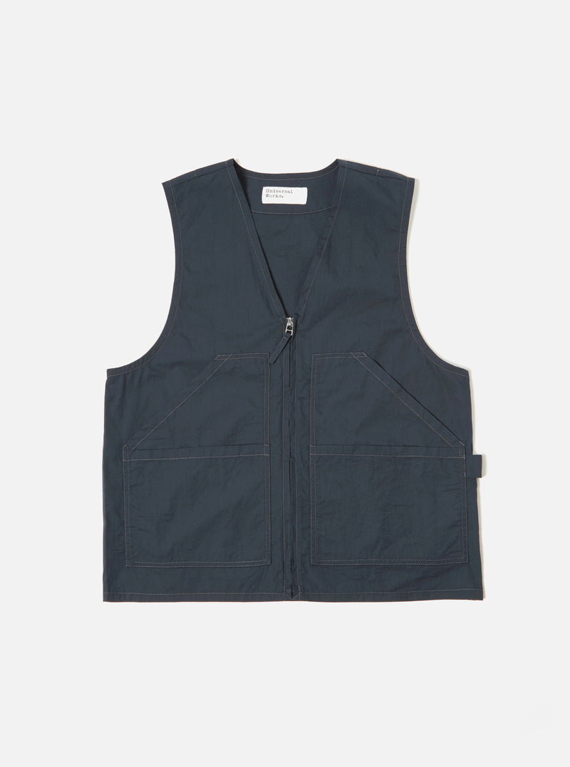 Universal Works Painters Gilet in Navy Broad Cloth