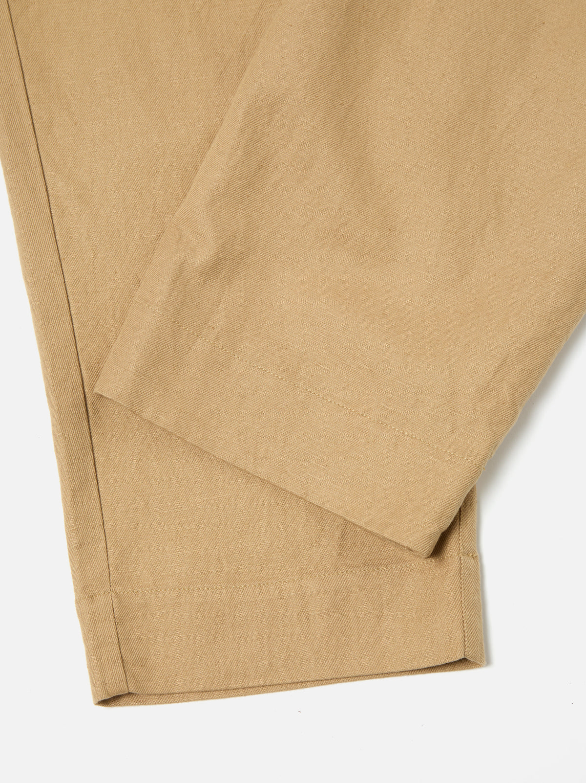 Universal Works Judo Pant in Sand Linen Cotton Suiting