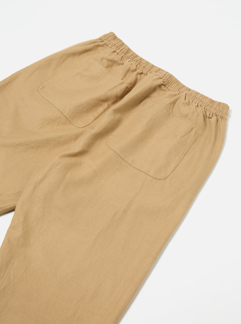 Universal Works Judo Pant in Sand Linen Cotton Suiting