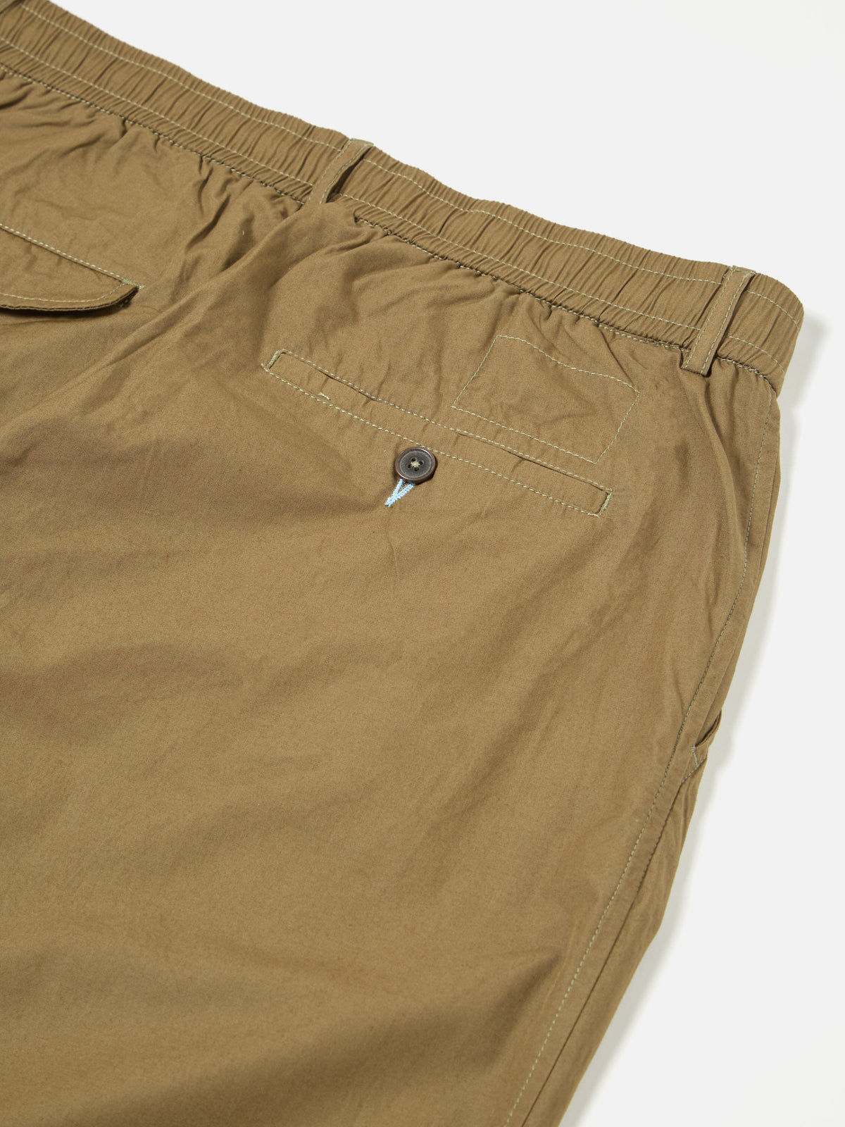 Universal Works Pleated Track Pant in Khaki Broad Cloth