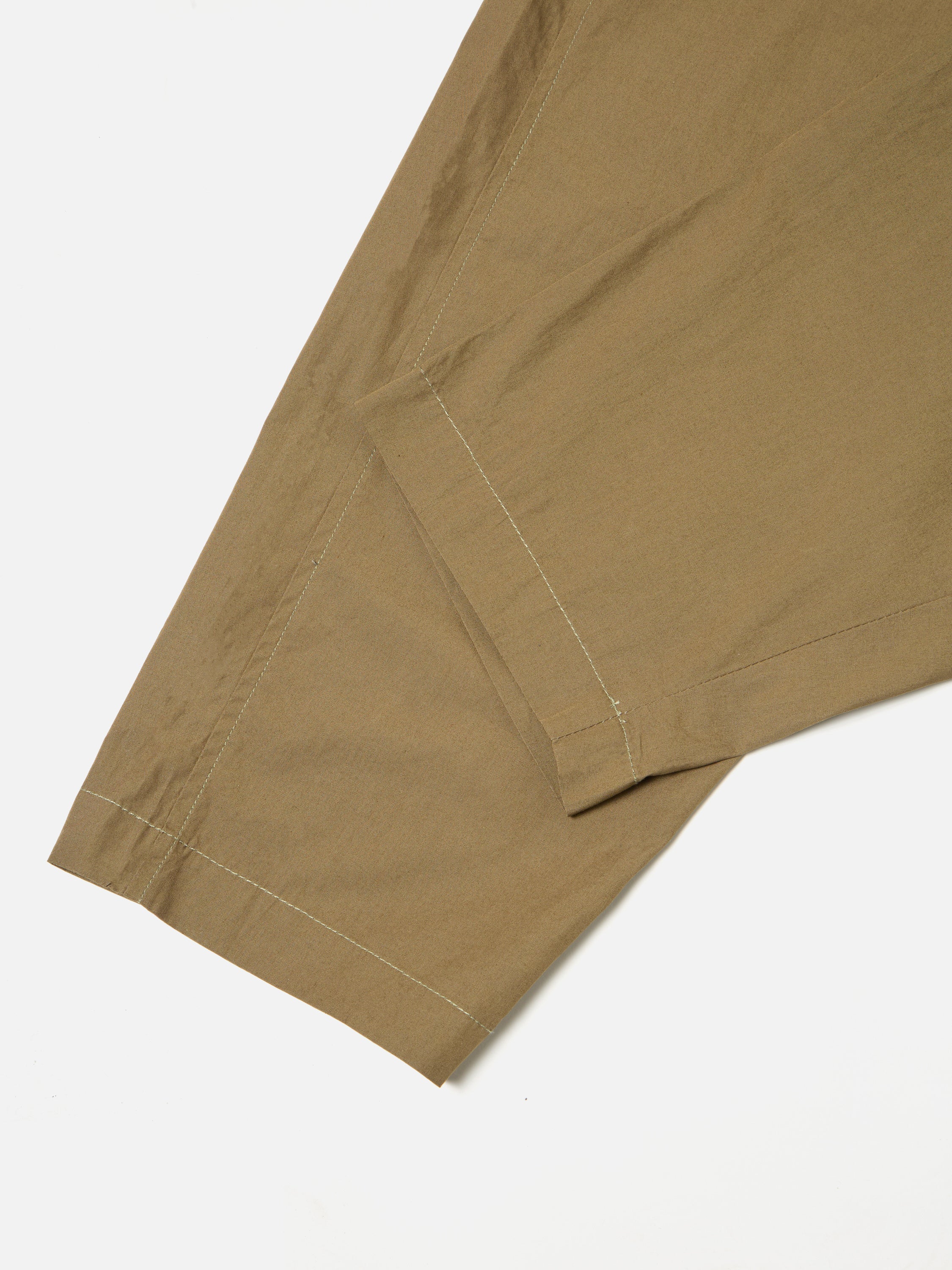 Universal Works Pleated Track Pant in Khaki Broad Cloth