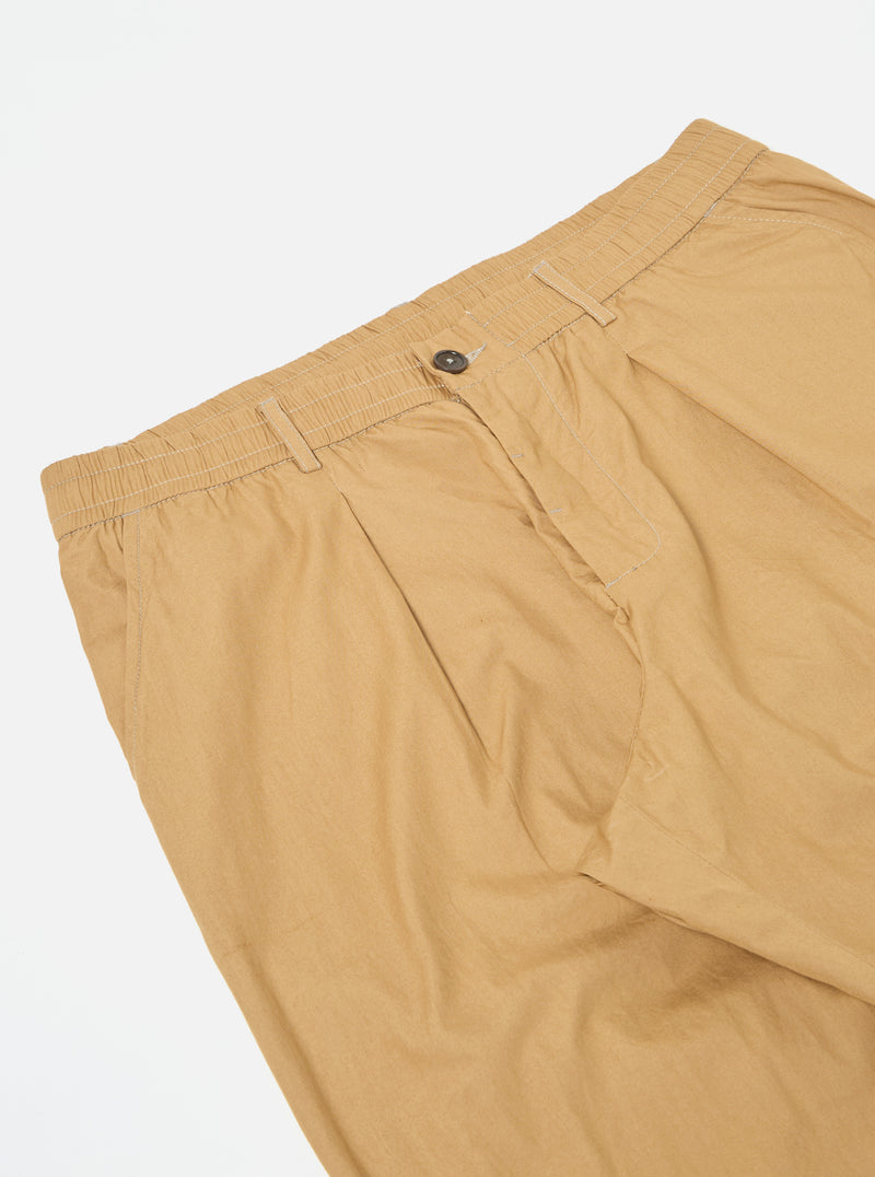 Universal Works Pleated Track Pant in Sand Broad Cloth