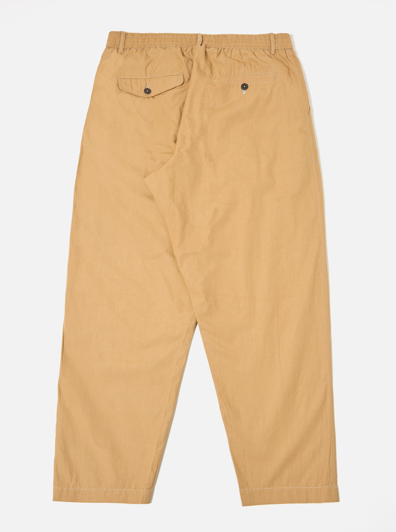 Universal Works Pleated Track Pant in Sand Broad Cloth