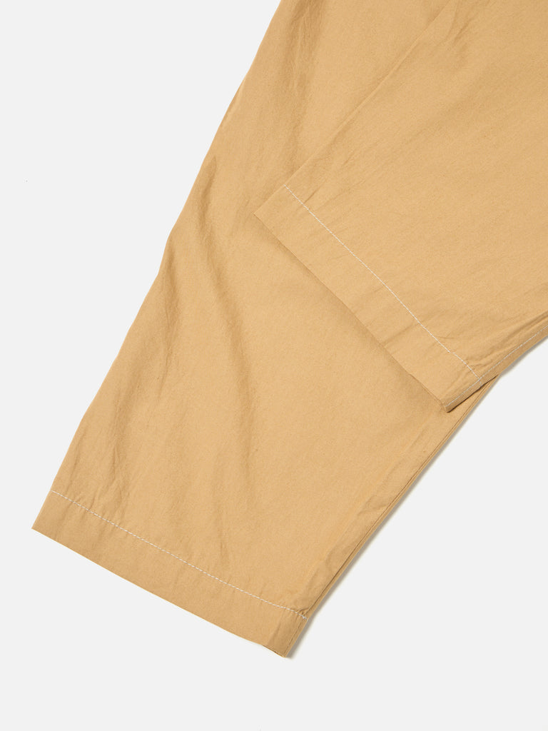 Universal Works Pleated Track Pant in Sand Broad Cloth