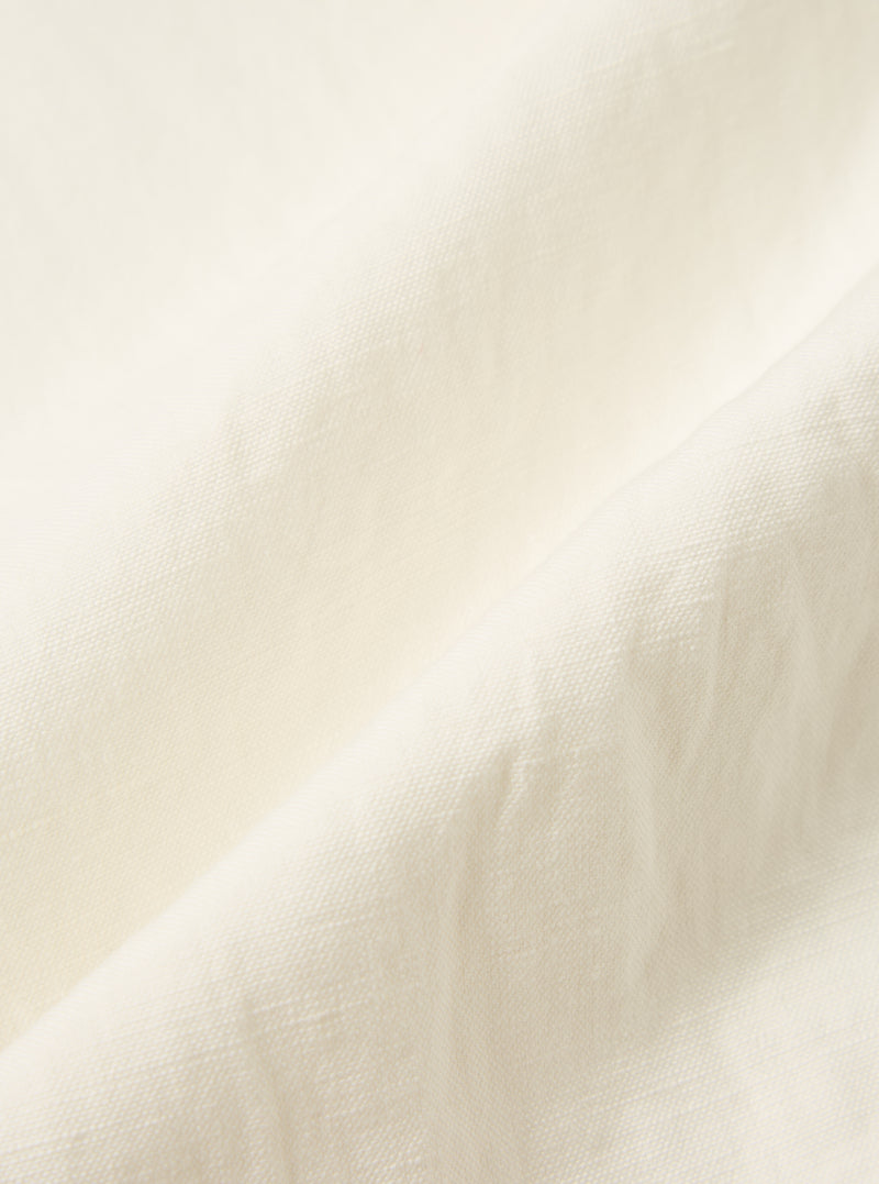 Ecru Slub Linen Weave Military Chino