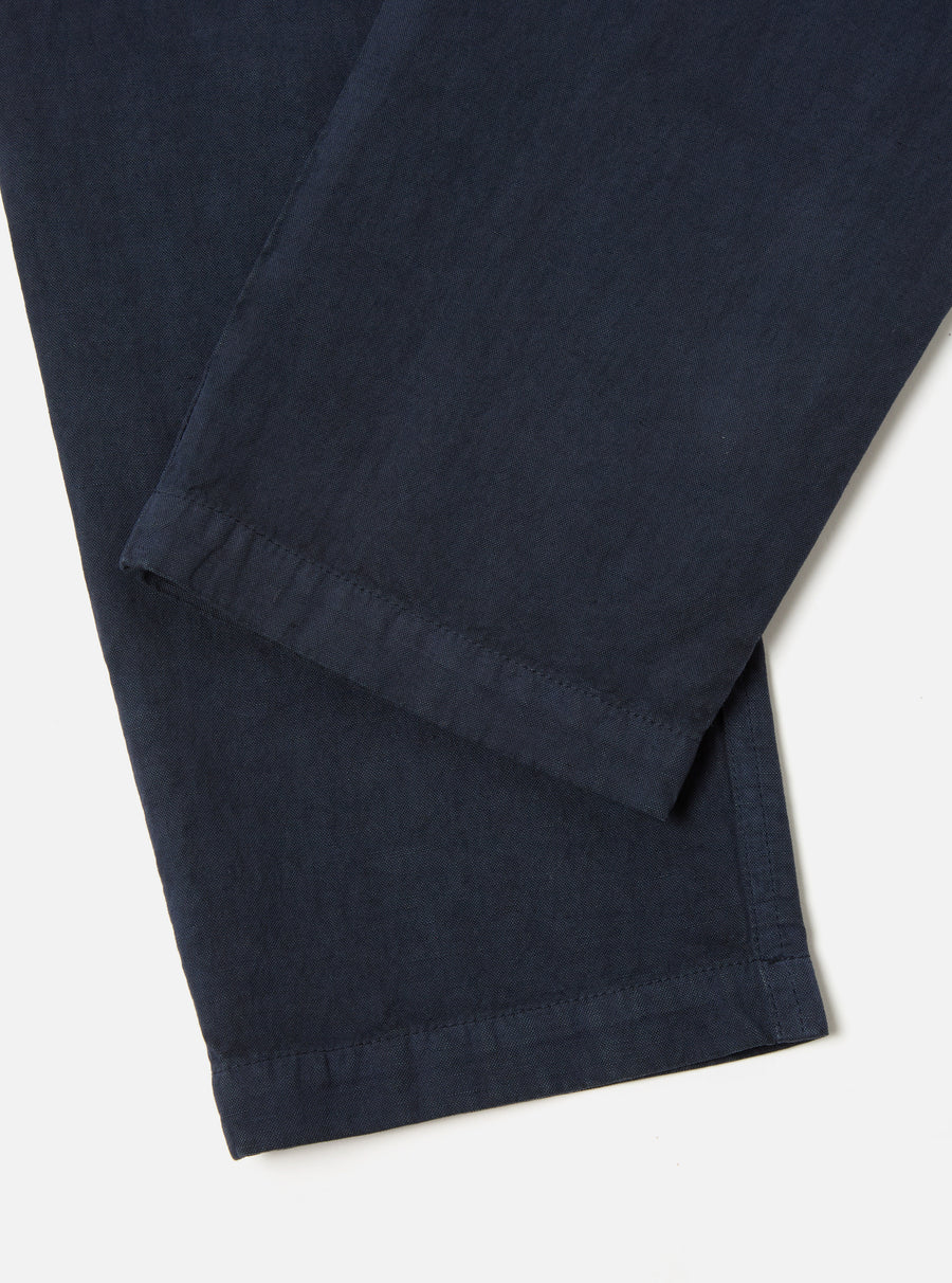 Universal Works Military Chino in Navy Linen Slub Weave