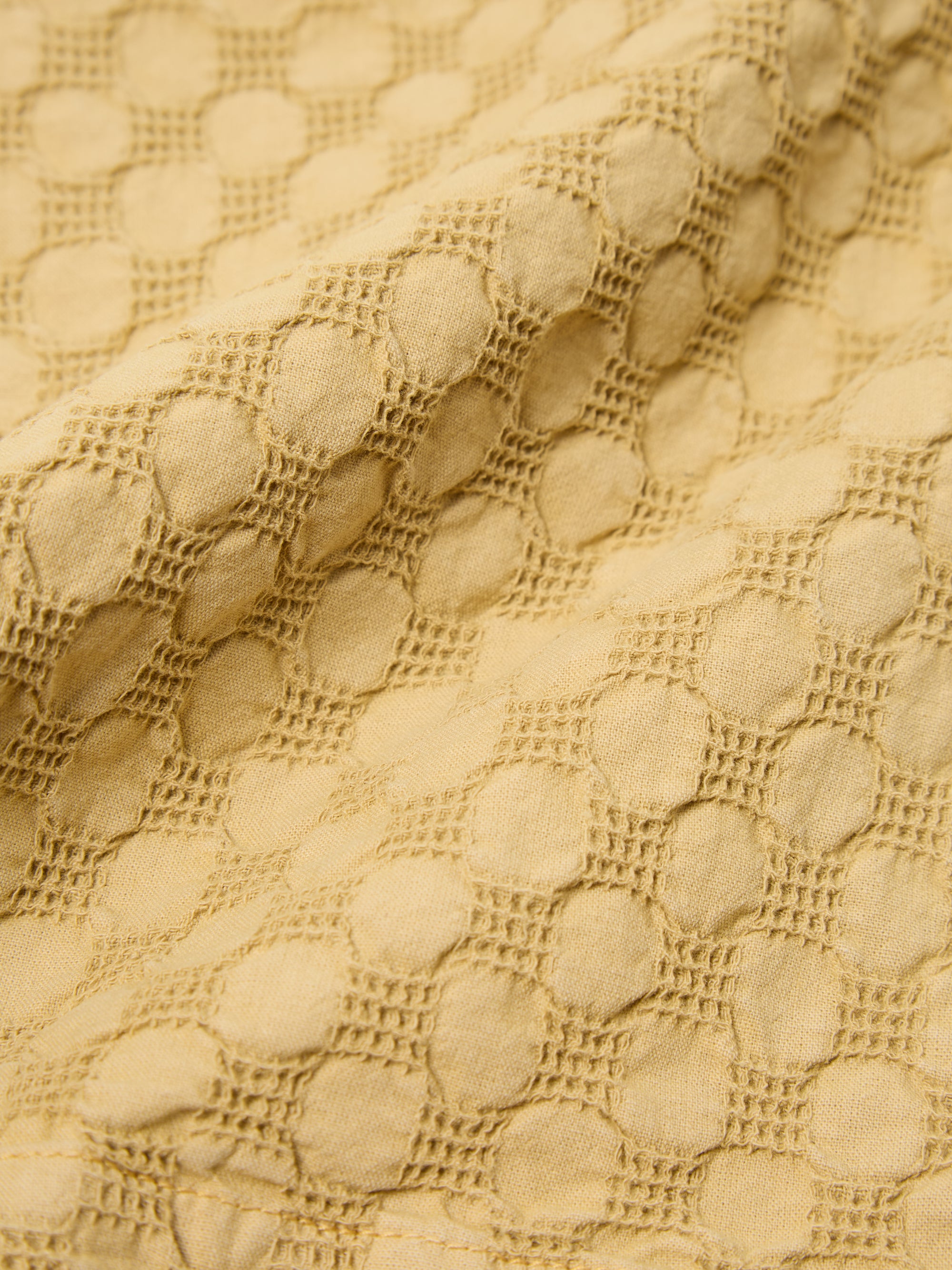 Universal Works Pleated Track Short in Camel Dot Waffle