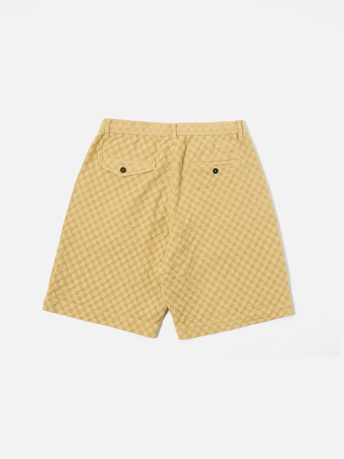 Universal Works Pleated Track Short in Camel Dot Waffle