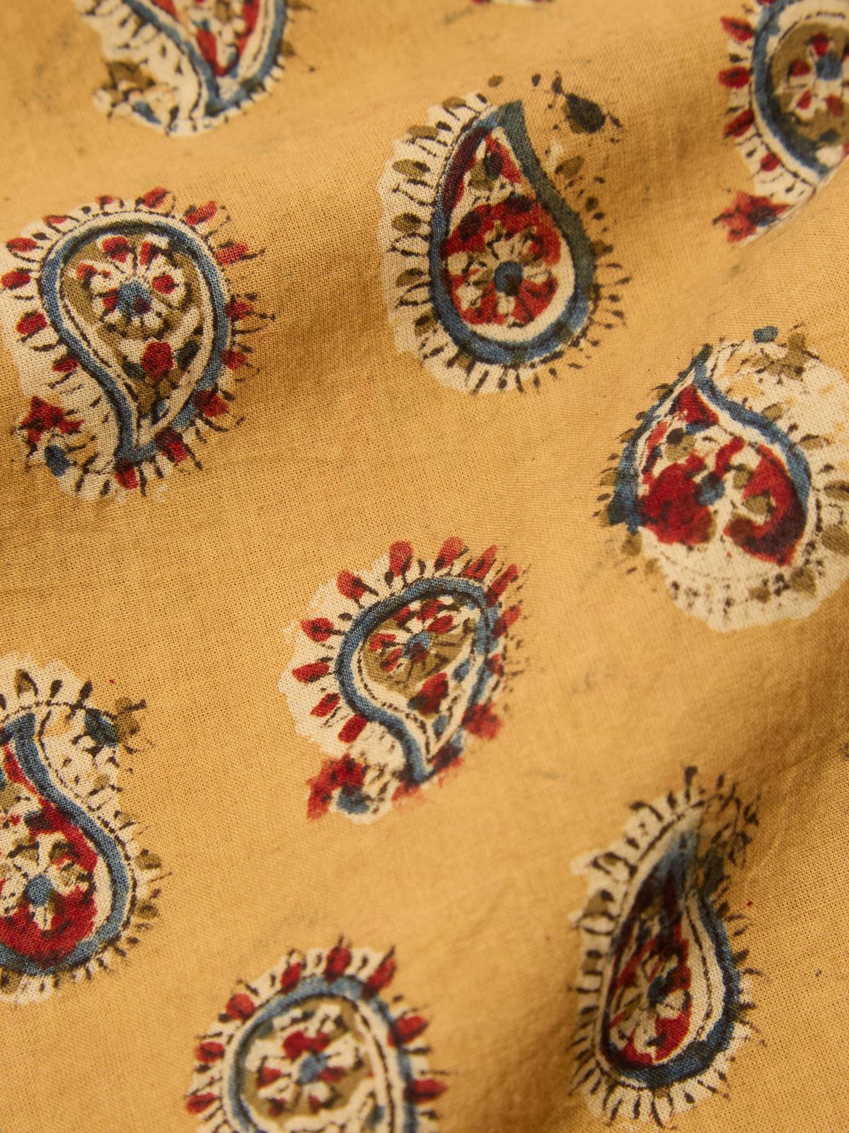 Universal Works Camp Shirt in Camel Kalamkari II Print