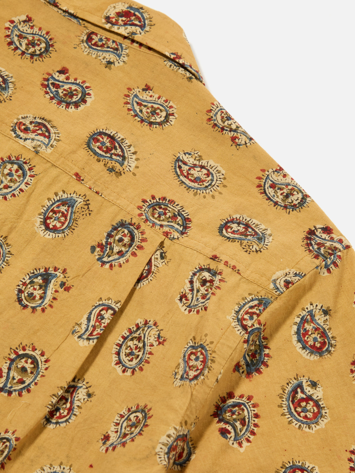 Universal Works Camp Shirt in Camel Kalamkari II Print