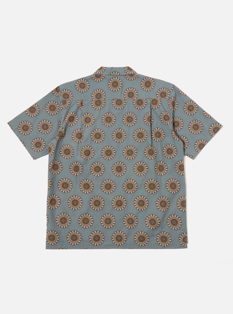 Universal Works Camp Shirt in Smoke Blue Regal Print