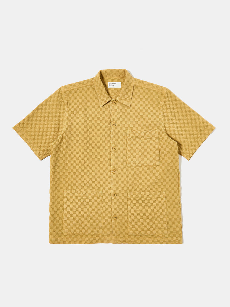 Universal Works Island Shirt in Camel Dot Waffle