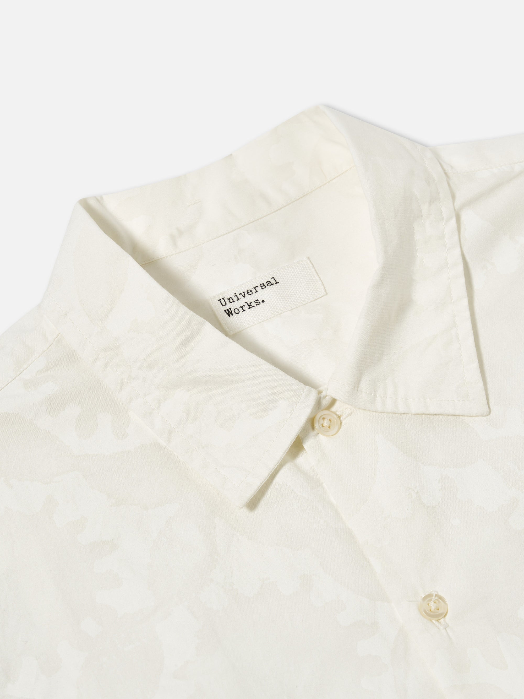 Universal Works Field Shirt in Ecru Sun Print Poplin