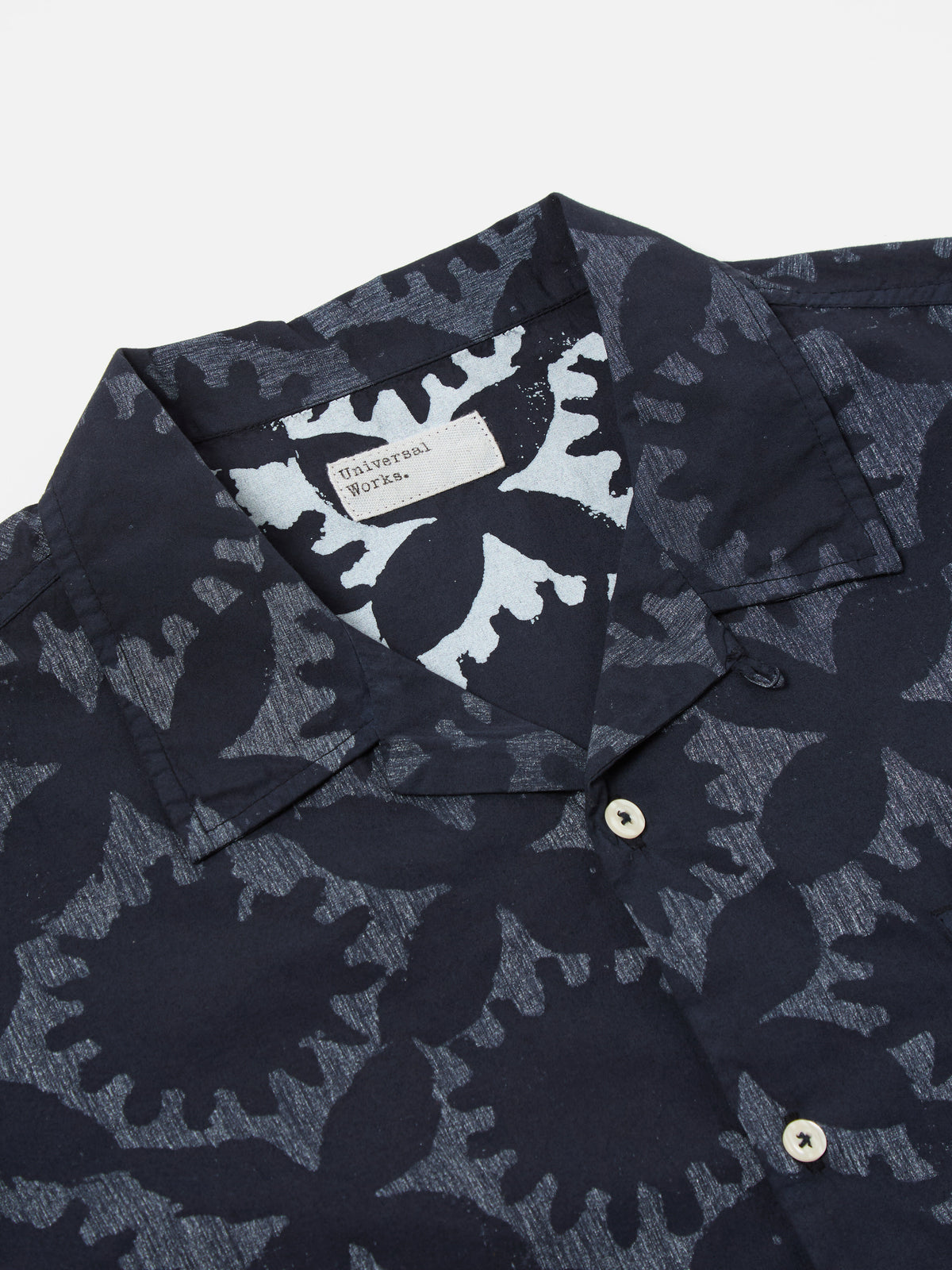 Universal Works Road Shirt in Navy Sun Print